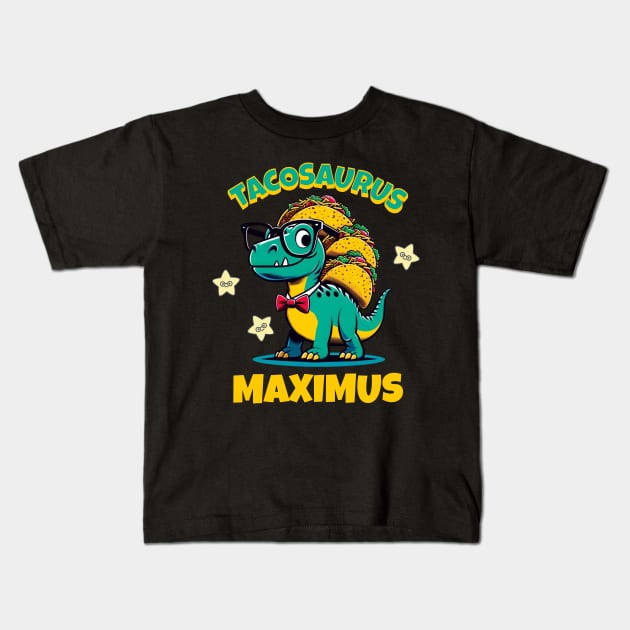 Tacosaurus Maximus Kids T-Shirt by mieeewoArt